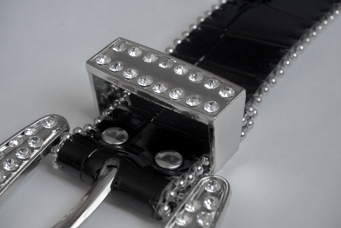 Rhinestone Leather  Belt