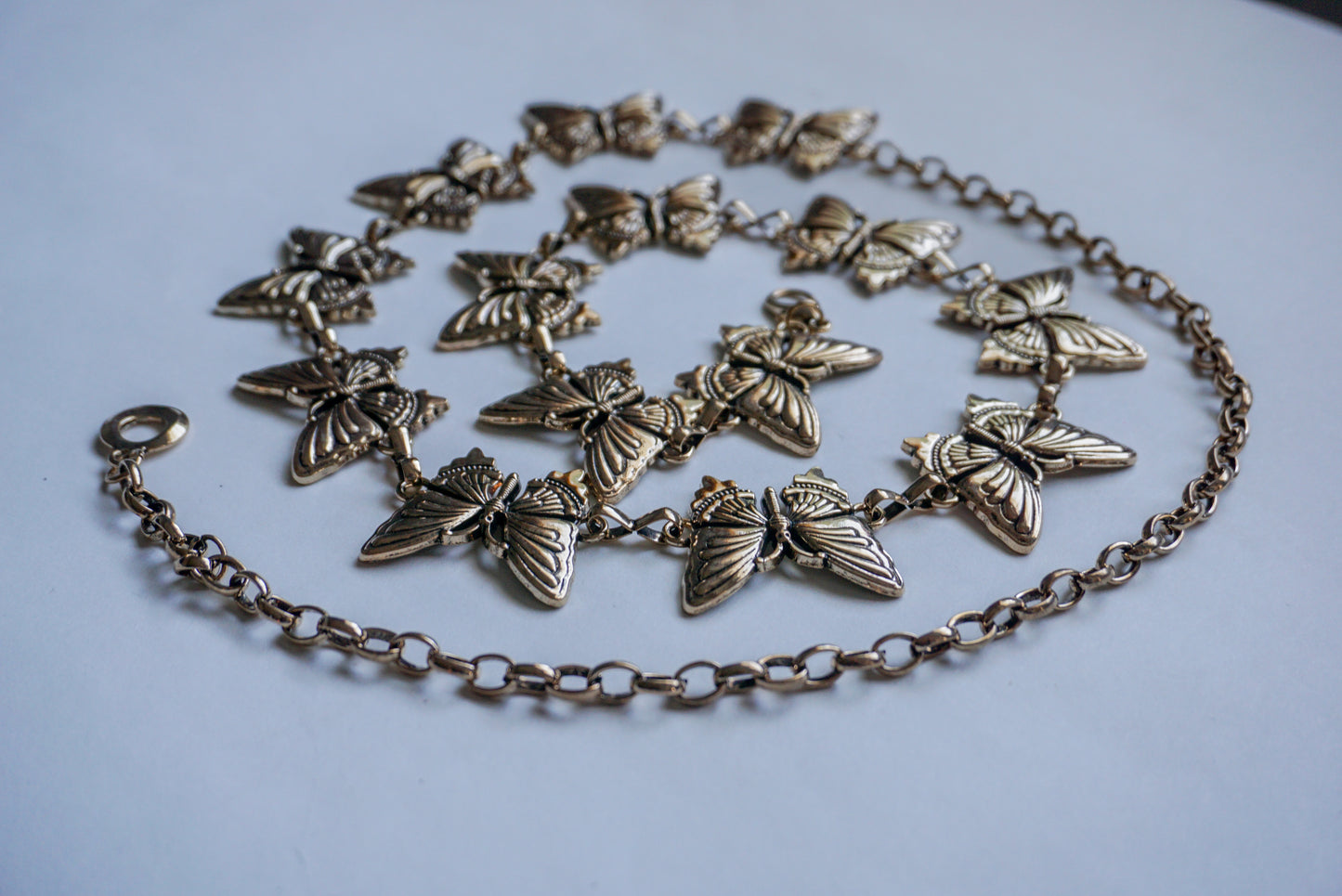 Metallic Butterfly Chain Belt