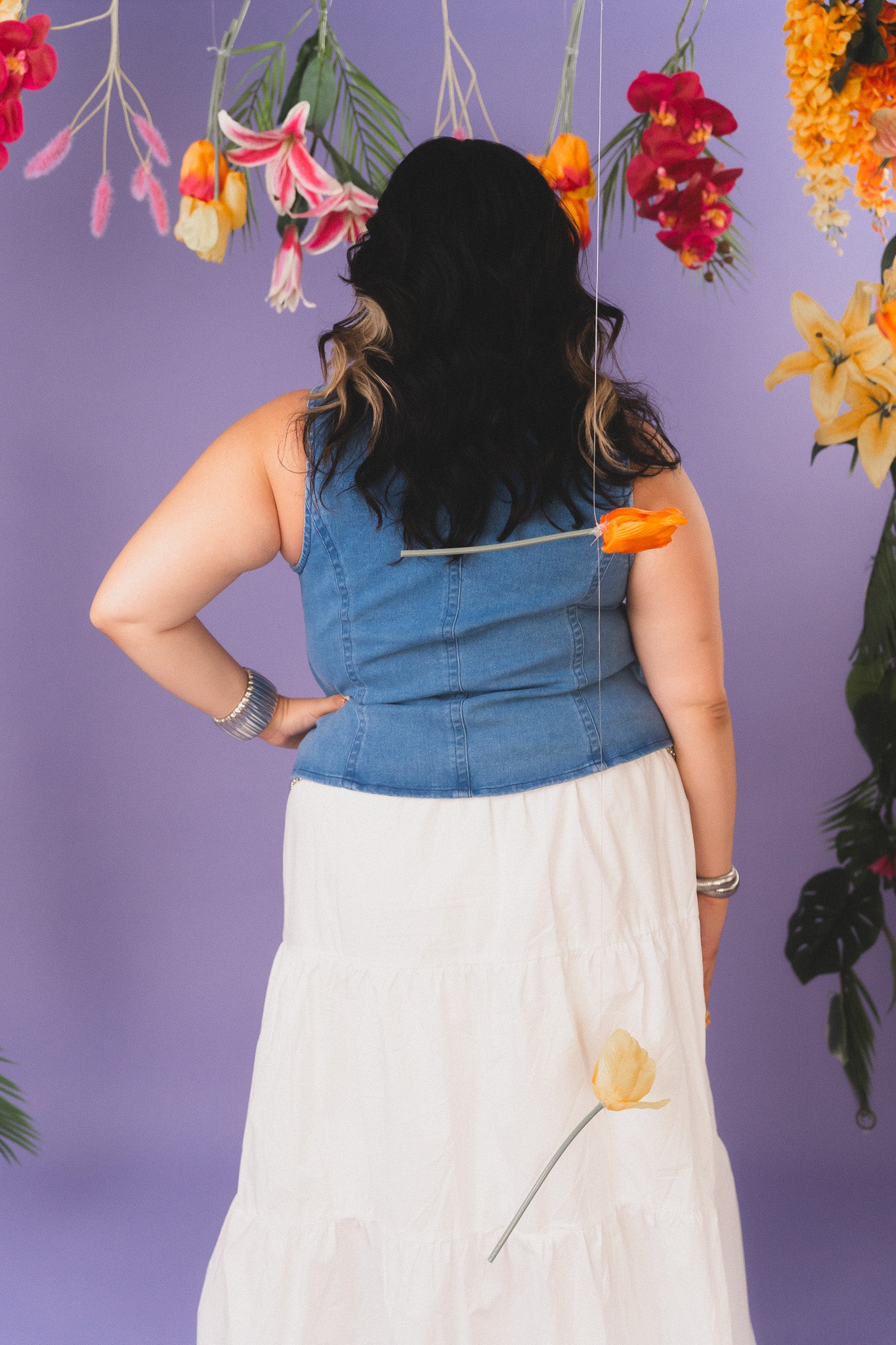 Denim Rose Vest