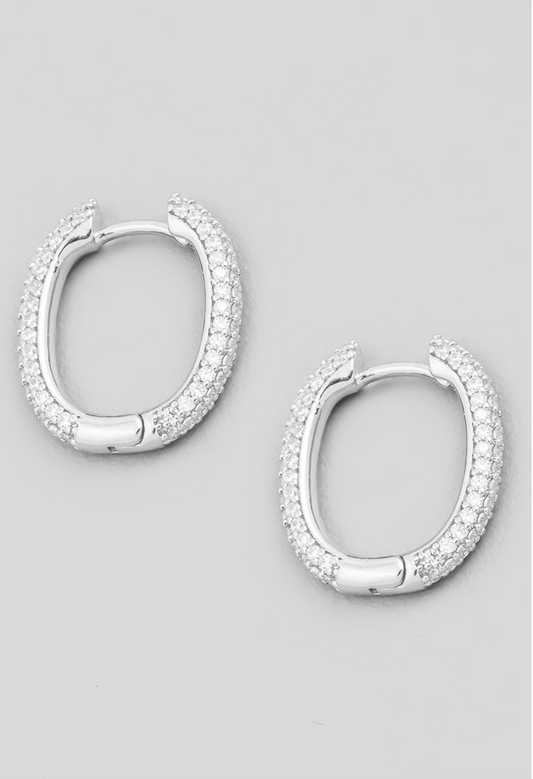 Mini CZ Pincatch Huggie Earrings