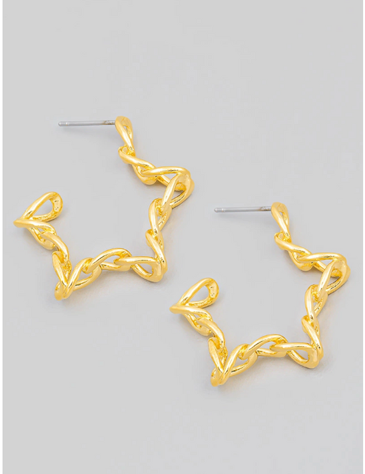 Star Chain Link Hoop Earrings