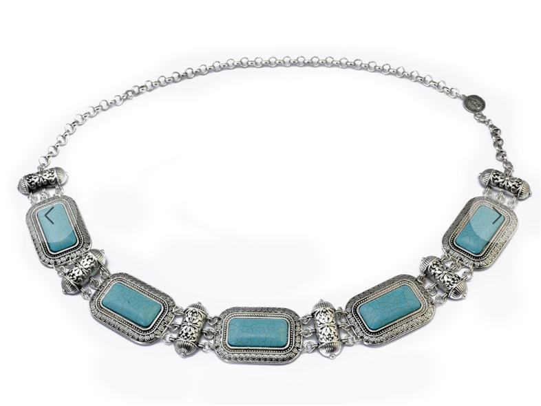 Rectangle Turquoise Waist Chain