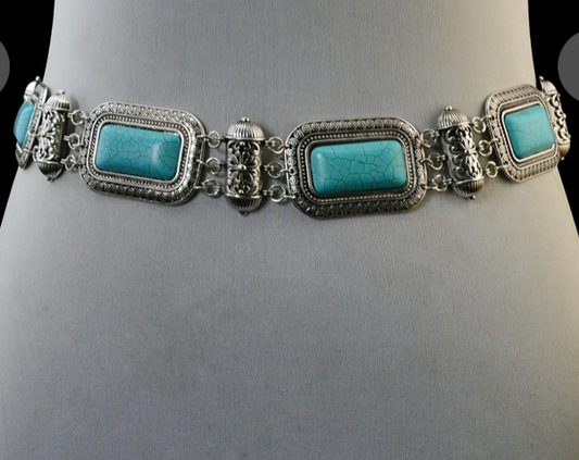 Rectangle Turquoise Waist Chain